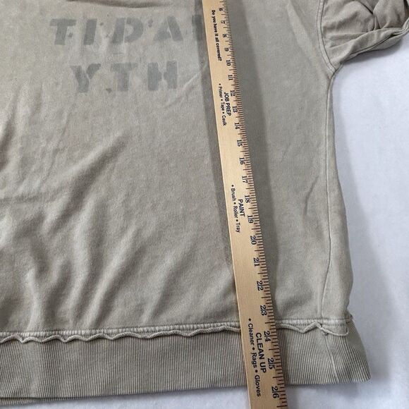 Thrashed Vintage Sweatshirt Sun Faded Beige Distressed Gothic Grunge - Picture 5 of 8